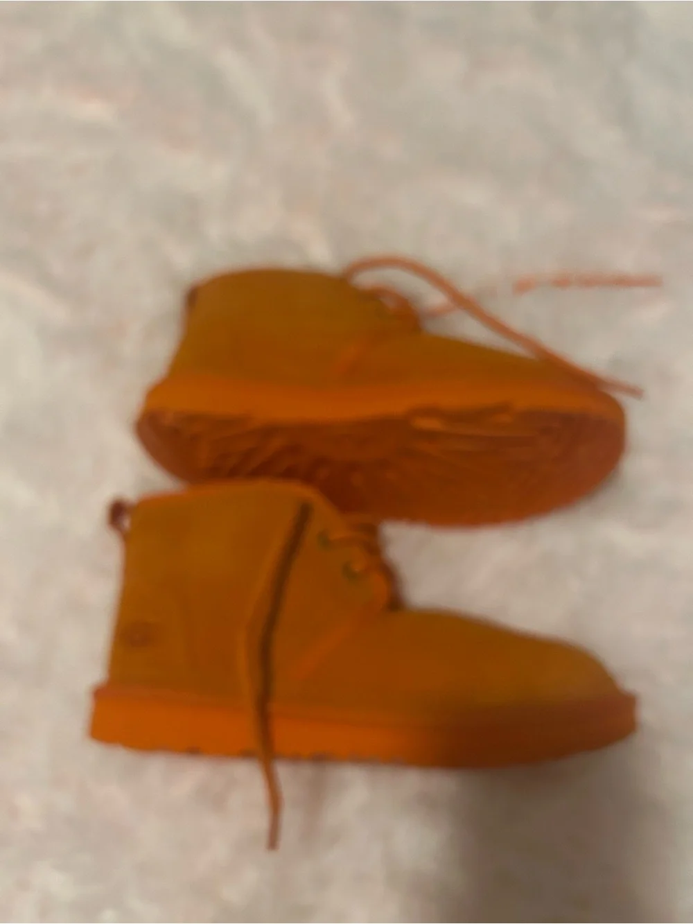 UGG Orange Suede Fleece-Lined Lace-Up Ankle Shoes